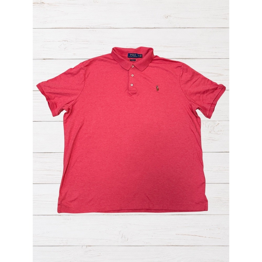 Polo Ralph Lauren Classic Fit Mens XL Pink Heather Pony Short Sleeve Shirt Golf